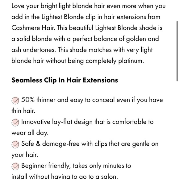 Seamless Clip Hair 16" Lightest Blonde - Picture 4 of 7